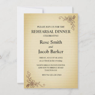 Invitation Dîner de répétition de mariage de style scrapbook
