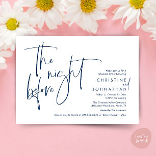 Invitation Dîner de répétition de mariage décontracté, la vei