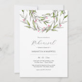 Invitation Dîner de répétition de mariage d'hiver élégant (Devant)