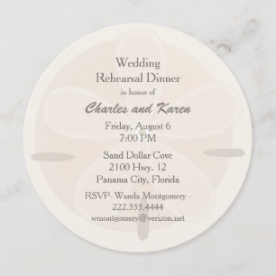 Invitation Dîner de répétition de mariage du dollar de sable