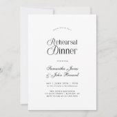 Invitation Dîner de répétition de mariage écriture chic moder (Devant)