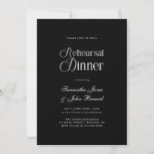 Invitation Dîner de répétition de mariage écriture chic moder (Devant)
