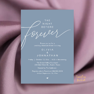 Invitation Dîner de répétition de mariage, écriture élégante