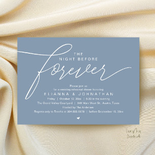 Invitation Dîner de répétition de mariage, écriture élégante