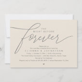 Invitation Dîner de répétition de mariage, écriture élégante (Devant)