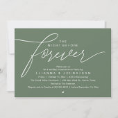 Invitation Dîner de répétition de mariage, écriture moderne é (Devant)