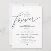 Invitation Dîner de répétition de mariage, écriture moderne é (Devant)