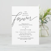 Invitation Dîner de répétition de mariage, écriture moderne é (Debout devant)