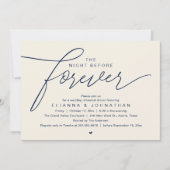 Invitation Dîner de répétition de mariage, écriture moderne é (Devant)