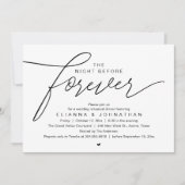 Invitation Dîner de répétition de mariage, écriture moderne é (Devant)