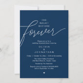 Invitation Dîner de répétition de mariage, écriture moderne é (Devant)