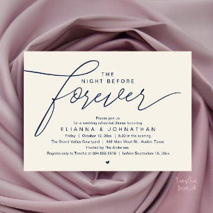 Invitation Dîner de répétition de mariage, écriture moderne é