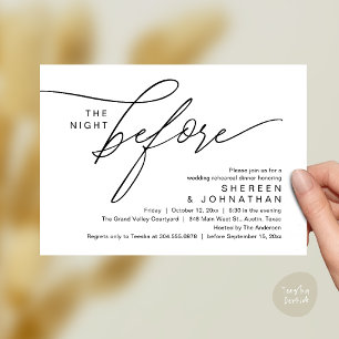 Invitation Dîner de répétition de mariage élégant à l'écritur