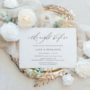 Invitation Dîner de répétition de mariage élégant et minimali