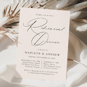 Invitation Dîner de répétition de mariage élégant et moderne