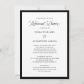 Invitation Dîner de répétition de mariage élégant Formal Blac (Devant)