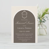 Invitation Dîner de répétition de mariage élégant Monogram Mo (Debout devant)