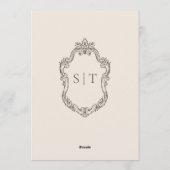 Invitation Dîner de répétition de mariage élégant Monogram Mo (Dos)