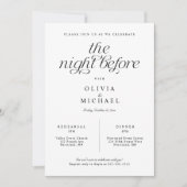 Invitation Dîner de répétition de mariage Élégant Simple (Devant)