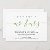 Invitation Dîner de répétition de mariage élégant vert foncé (Devant / Derrière)