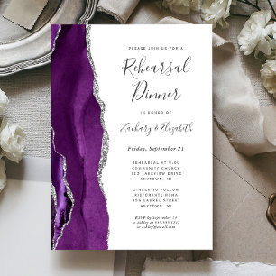 Invitation Dîner de répétition de mariage en Agate Violet Arg