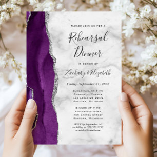 Invitation Dîner de répétition de mariage en Agate Violet Arg