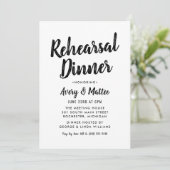 Invitation Dîner de répétition de mariage en écriture Modern (Debout devant)