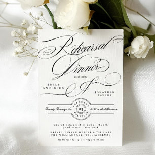 Invitation Dîner de répétition de mariage en smoking noir cla