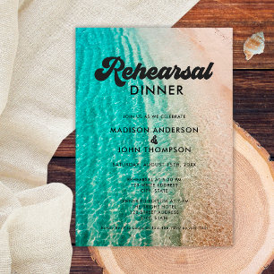 Invitation Dîner de répétition de mariage estival groovy cool