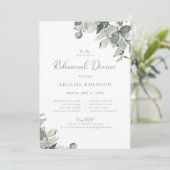 Invitation Dîner de répétition de mariage Eucalyptus (Debout devant)