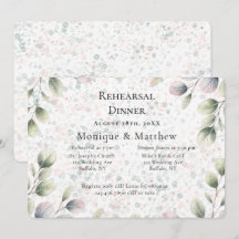 Dîner de répétition de mariage Eucalyptus Pink Blu