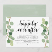 Invitation Dîner de répétition de mariage. Eucalyptus verdure (Devant / Derrière)