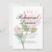 Invitation Dîner de répétition de Mariage exotique rose (Devant)