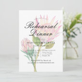 Invitation Dîner de répétition de Mariage exotique rose (Debout devant)