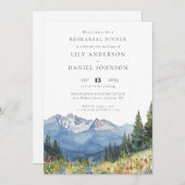 Invitation Dîner de répétition de mariage Fleur sauvage de mo (Devant / Derrière)