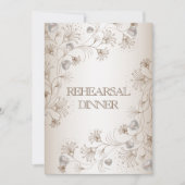 Invitation Dîner de répétition de mariage Fleur Tan Beige (Devant)