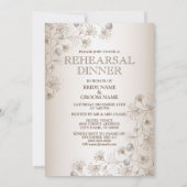 Invitation Dîner de répétition de mariage Fleur Tan Beige (Dos)