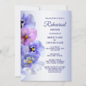 Invitation Dîner de répétition de mariage floral à la pensée  (Devant)