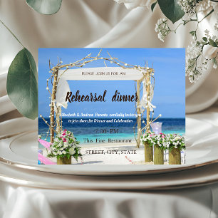 Invitation Dîner de répétition de mariage floral Beach Arbor