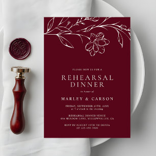 Invitation Dîner de répétition de mariage floral élégant dess