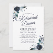 Invitation Dîner de répétition de mariage floral rustique ble (Devant)