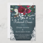 Invitation Dîner de répétition de mariage floral rustique chi (Devant)