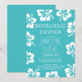 Invitation Dîner de répétition de Mariage floral tropical Tur (Devant / Derrière)