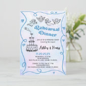Invitation Dîner de répétition de mariage funky dessiné à la  (Debout devant)