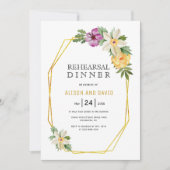 Invitation Dîner de répétition de mariage géométrique polygon (Devant)