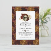 Invitation Dîner de répétition de Mariage gothique floral (Debout devant)