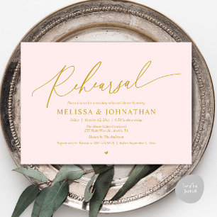 Invitation Dîner de répétition de mariage intime romantique m