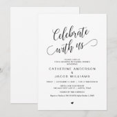 Invitation Dîner de répétition de mariage, Inv simple et clas (Devant / Derrière)