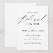 Invitation Dîner de répétition de mariage minimaliste moderne (Devant / Derrière)