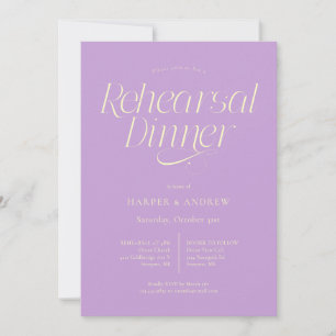 Invitation Dîner de répétition de mariage minimaliste Wisteri